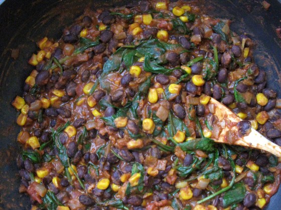 sweet potato and black bean burrito