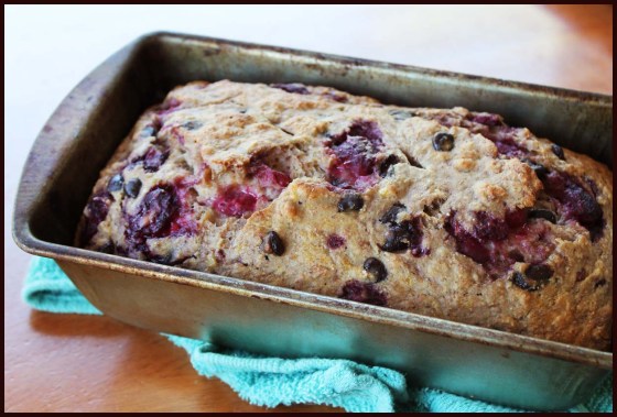 raspberry chocolate chip banana bread 